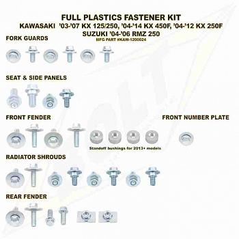 KIT VIS PLASTIQUE KAWASAKI KX450F 2004-2014